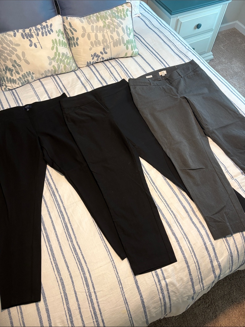 Women’s Dress Pants - Black & Gray - Classic Stretch Fit.